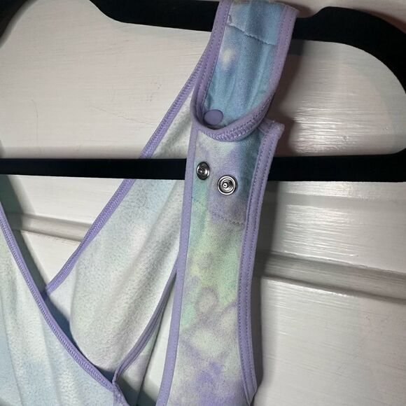 Free People || Back Crossover Pastel Tie Dye Onesie Jumpsuit Size Small - Picture 5 of 9